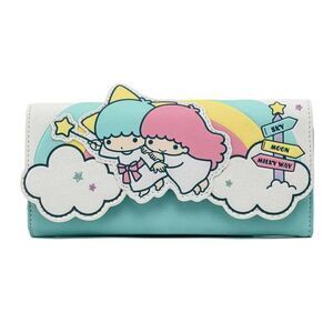 Loungefly x Little Twin Stars Kiki Lala Kawaii Rainbow Pastel Clouds Wallet